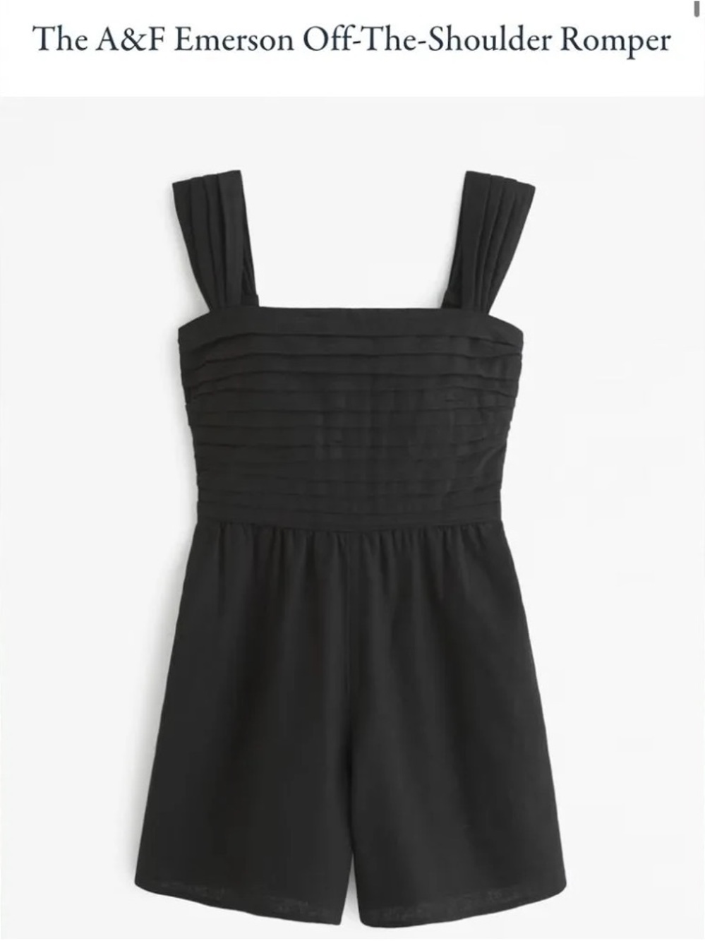 Abercrombie & Fitch Black Off-The-Shoulder Romper